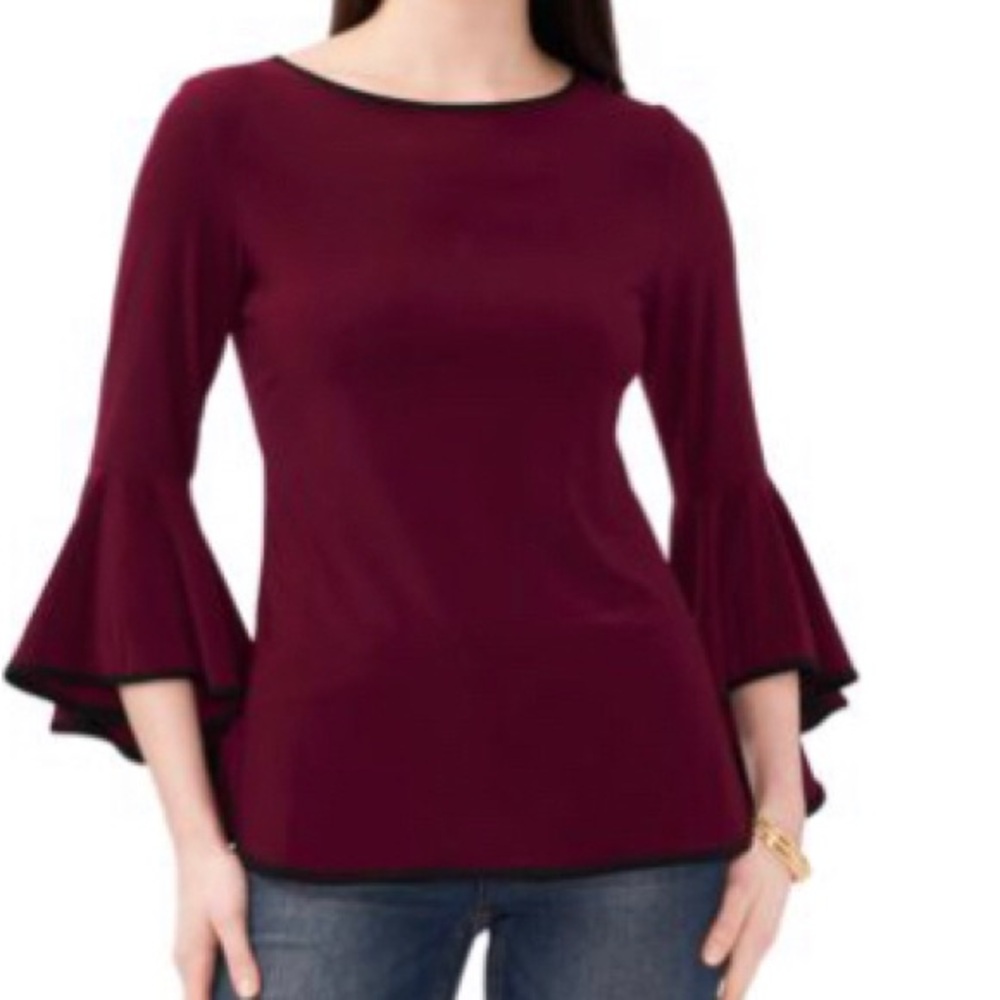 NWT Burgundy Bell Sleeve Top